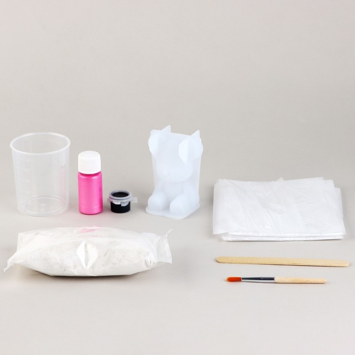 Фигурка гипсовая под раскраску своими руками &laquo;Гипсовый мишка&raquo;, 7 х 6 см, набор для создания