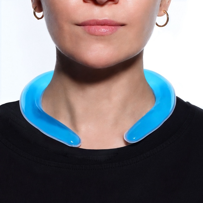 Охлаждающий воротник (гель, ПВХ) 17*16*2см синий накл ОТ