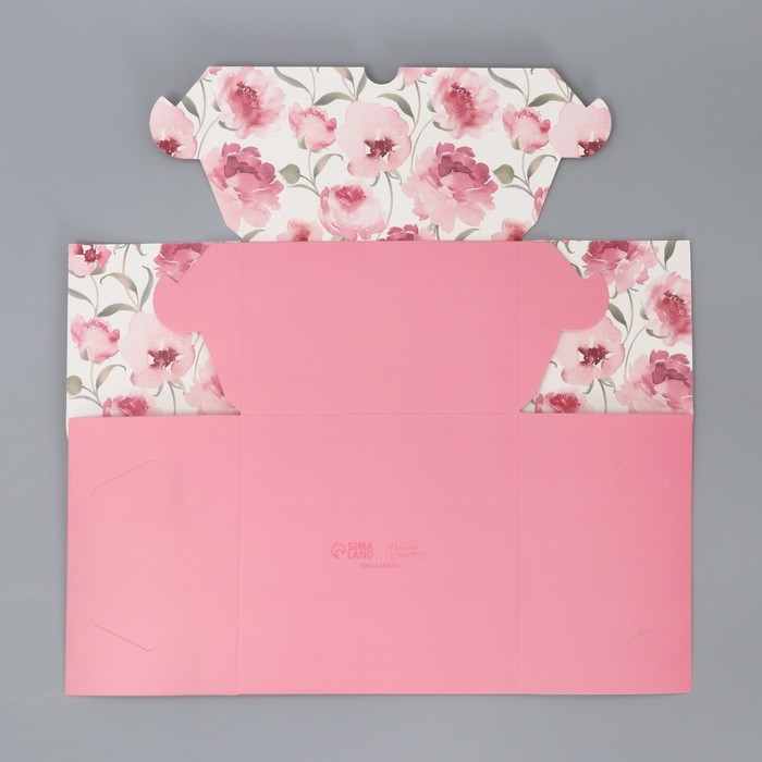 Коробка для капкейков, кондитерская упаковка двухсторонняя, 4 ячейки &laquo;Нежность&raquo; 16 х 16 х 10 см