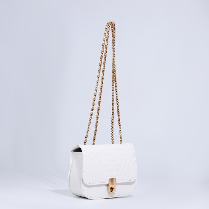 Сумка-мессенджер на клапане, цвет белый Сумка-мессенджер на клапане, цвет белый