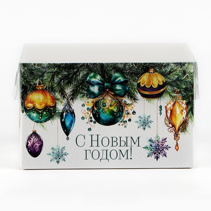 Коробка для капкейка &laquo;Еловые веточки&raquo;, 16 х 16 х 10 см, Новый год