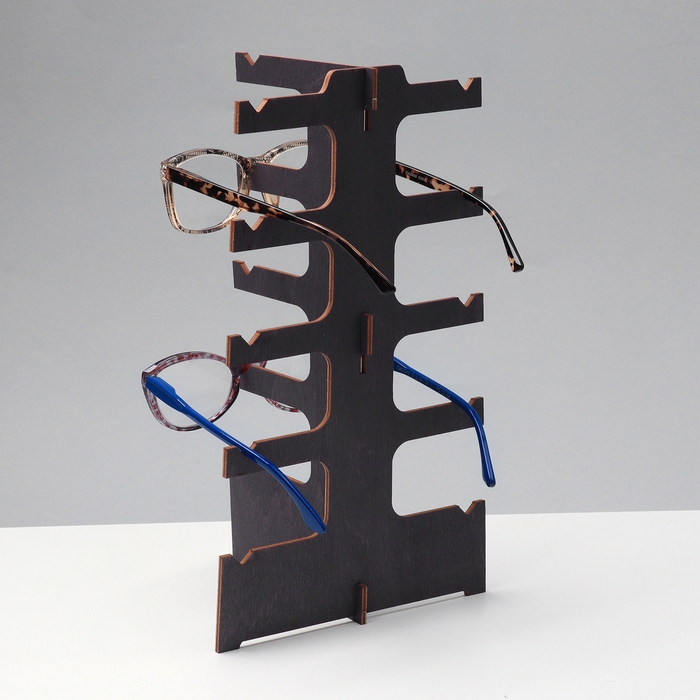 Подставка под очки &laquo;Эко&raquo; 5 мест, 14,5&times;12&times;28см, фанера, цвет темный