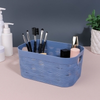 Органайзер для хранения «WAVE», с ручками, 1 секция, 19,5 × 12,5 × 9,2 см, цвет МИКС Органайзер для хранения «WAVE», с ручками, 1 секция, 19,5 × 12,5 × 9,2 см, цвет МИКС