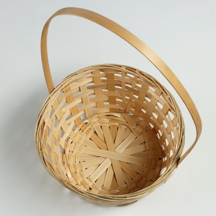 Корзина плетеная, D21 х 10/34 см, бамбук Корзина плетеная, D21 х 10/34 см, бамбук
