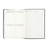 Еженедельник датир 2025г мягк обл иск кож А6+ 80л ESCALADA, тис ф, кр бл 70 г/м&sup2;, чёрный