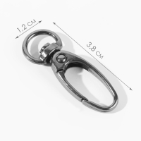 Карабин металлический, 38 &times; 12 мм / 10 &times; 1 мм, 6 шт, цвет чёрный никель