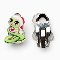 Серьги клипсы детские новогодние &laquo;Стильная девочка&raquo; на Новый год, 7 х 9 см
