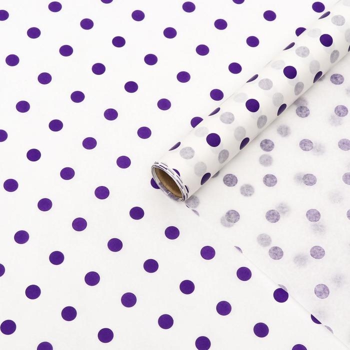 Бумага силиконизированная &laquo;Горох&raquo;, фиолетовый, для выпечки, 0,38 х 5 м