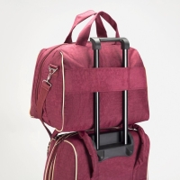 Чемодан малый с сумкой, 20", отдел на молнии, наружный карман, цвет бордовый