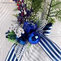 Декор "Новогодние причуды" яблочки и веточки, 25 см синий Декор "Новогодние причуды" яблочки и веточки, 25 см синий