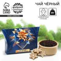 Новый год! Чай чёрный, со вкусом: имбирный пряник &laquo;Сине-золотые листья&raquo;, 20 г