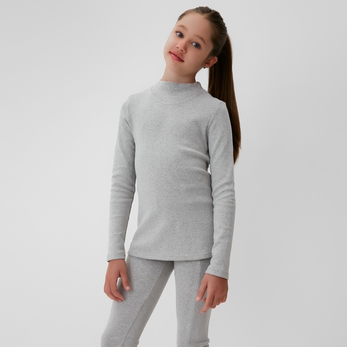 Термобелье для девочки (лонгслив, легинсы) цвет серый меланж, рост 140 Термобелье для девочки (лонгслив, легинсы) цвет серый меланж, рост 140