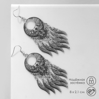 Серьги металл &laquo;Восток&raquo; богатство, цвет чернёное серебро