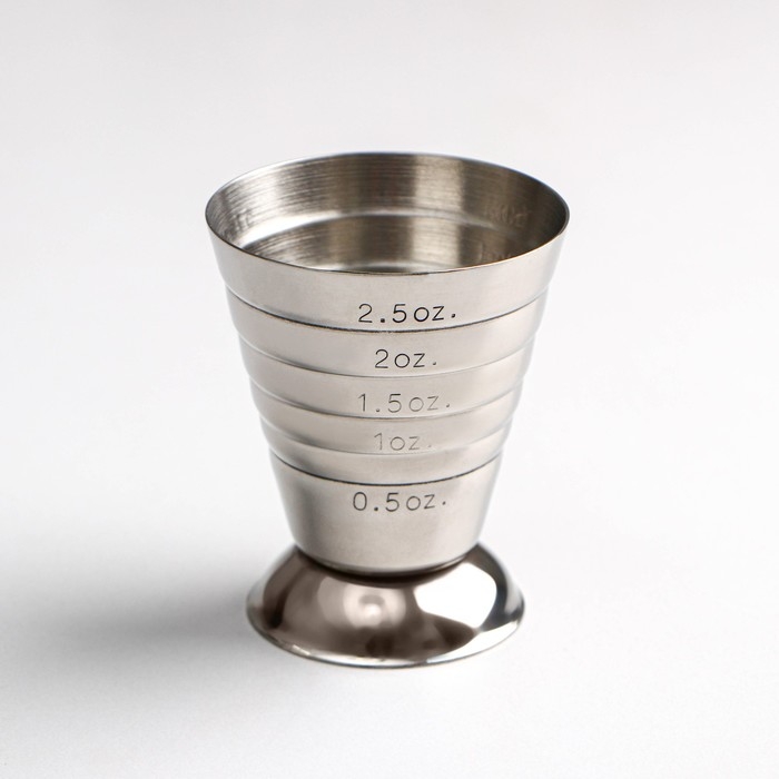 Джиггер с мерными делениями &laquo;Металлик&raquo;, 15/75 мл, нержавеющая сталь