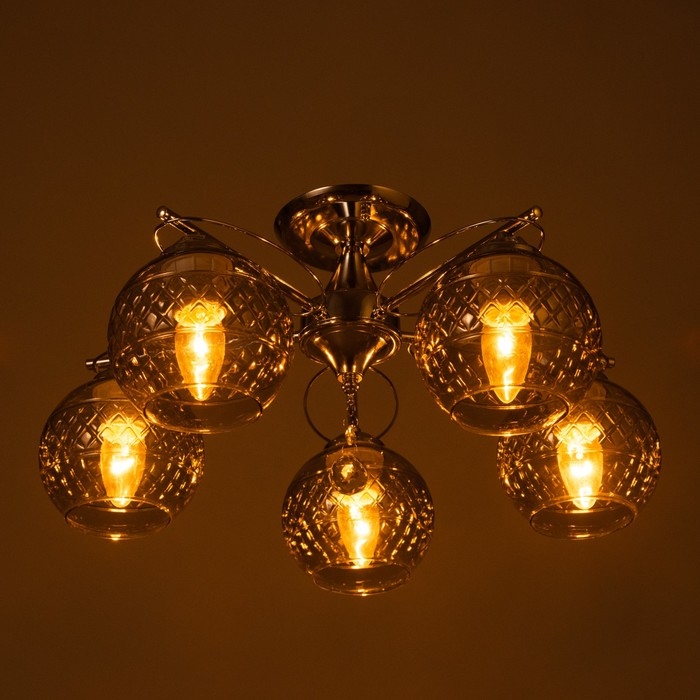 Люстра "Эйприл" 5х40Вт Е27 Хром 51х51х24см