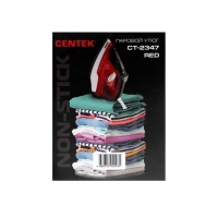 Утюг Centek CT-2347, 1800 Вт, 200мл, антипригарное покрытие, самоочистка, красный Утюг Centek CT-2347, 1800 Вт, 200мл, антипригарное покрытие, самоочистка, красный