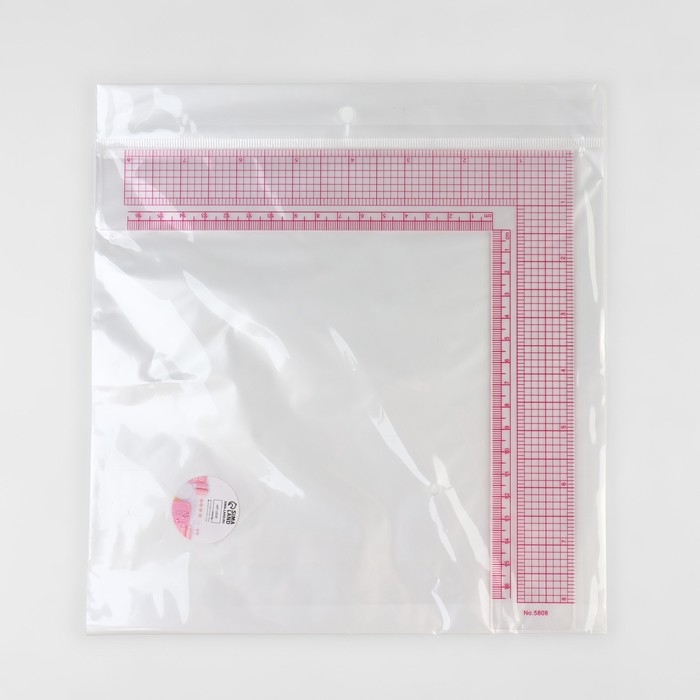 Линейка для кроя и шитья, премиум, 21,5 × 21,5 см, толщина 1,5 мм, цвет прозрачный Линейка для кроя и шитья, премиум, 21,5 × 21,5 см, толщина 1,5 мм, цвет прозрачный