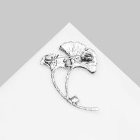 Брошь &laquo;Галиотис&raquo; цветы-зонтики, цвет зелёный в серебре