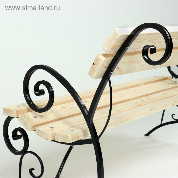 Скамейка уличная со спинкой Скамейка уличная со спинкой "Арбат" для сада и дачи, 1.5х1х0.9 м, деревянная, металлическая