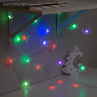 Гирлянда &laquo;Нить&raquo; 5 м с насадками &laquo;Бабочки малые&raquo;, IP20, прозрачная нить, 20 LED, свечение мульти (RG/RB), мигание, 220 В