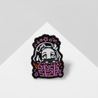 Значок &laquo;Япония&raquo; прятки, цветной в чёрном металле