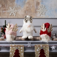 Светодиодная фигура &laquo;Гном красный&raquo; 12 &times; 19 &times; 12 см, текстиль, батарейки AG10х3 (в комплекте), свечение тёплое белое