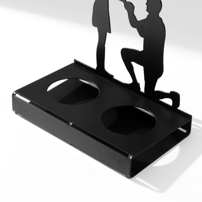 Подсвечник металл на 2 свечи "Предложение" чёрный 12,5х12х6,8 см