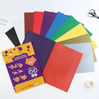 Набор &laquo;1 сентября:Учись на 5+&raquo;, цветной картон 10 листов, 10 цветов, плотность 220 г/м односторонний, цветная бумага 16 листов, 8 цветов, двухсторонний, формат А4