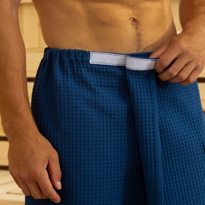 Полотенце банное Этель &laquo;Килт&raquo; с карманом 60*140 см. цв. джинс, 100% хл, вафля 240 г/м2