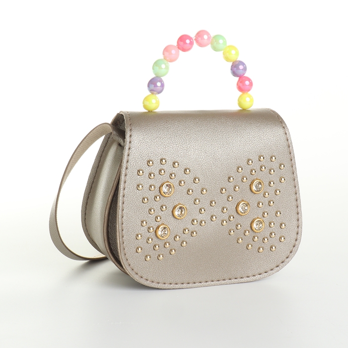 Сумка детская для девочки на клапане &laquo;Выбражулька&raquo;, цвет золотой