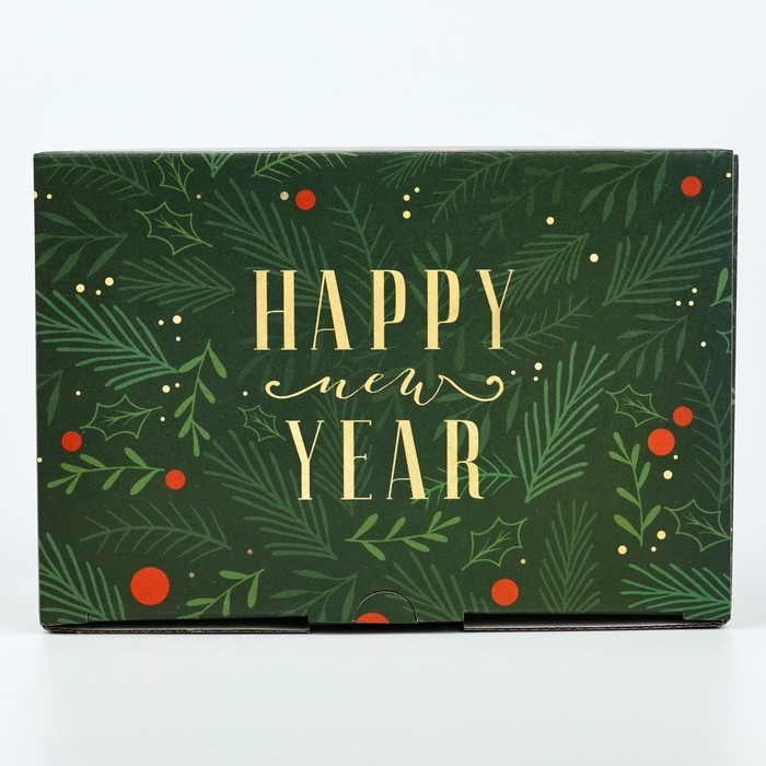 Коробка подарочная новогодняя складная &laquo;С новым годом&raquo;, 22 х 15 х 10 см, Новый год