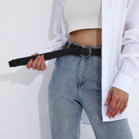 Ремень женский, ширина 3,5 см, пряжка металл, цвет серый