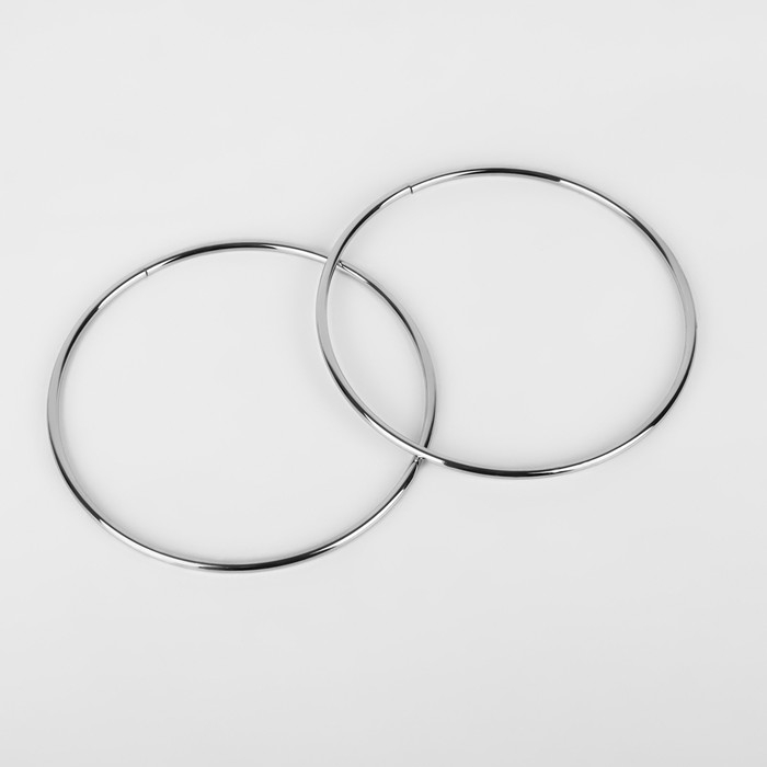 Ручки для сумки &laquo;Круг&raquo;, металлические, d = 15 см, 2 шт, цвет серебряный