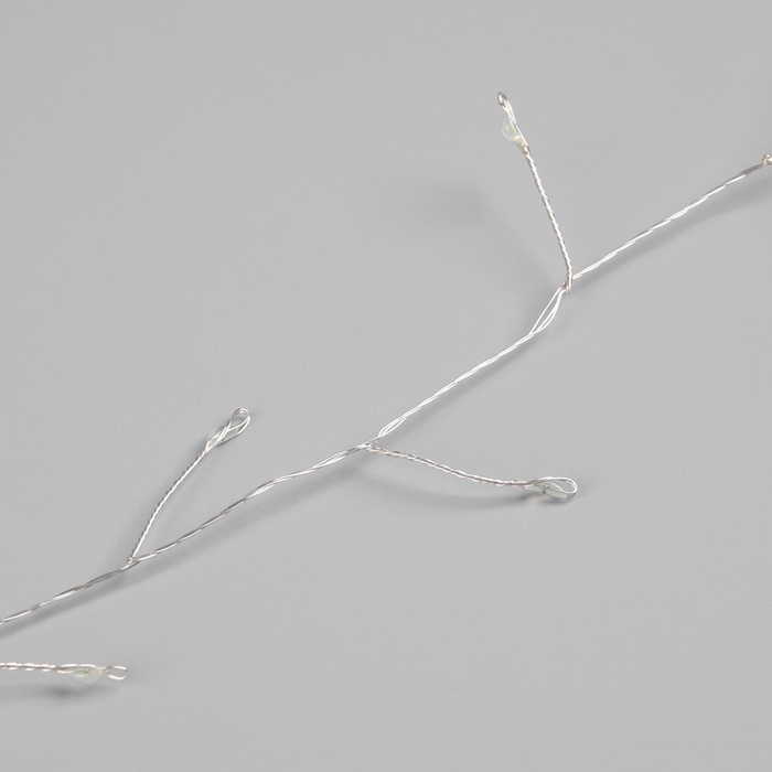 Гирлянда &laquo;Мишура&raquo; 20 м роса, IP44, серебристая нить, 600 LED, 8 режимов, свечение белое, 18 В