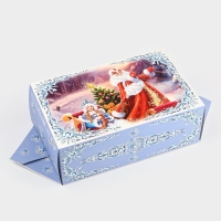Подарочная коробка - конфета новогодняя складная &laquo;Дед Мороз и Снегурочка &raquo;, 18 х 28 х 10 см, Новый год