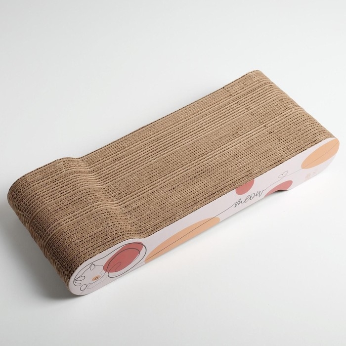 Когтеточка из картона с кошачьей мятой Meow, 45 × 18 см Когтеточка из картона с кошачьей мятой Meow, 45 × 18 см