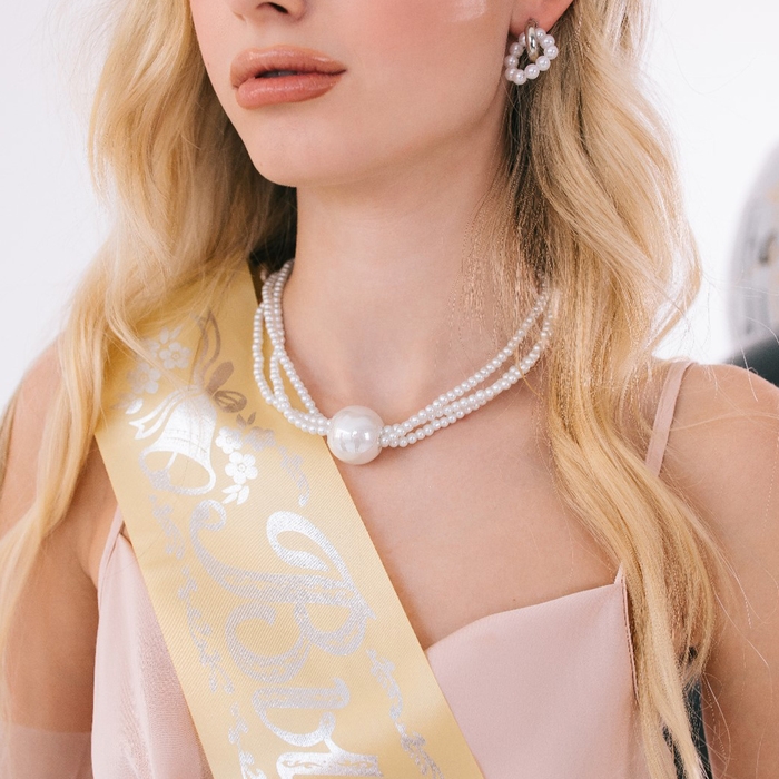 Бусы с жемчугом &laquo;Уникальность&raquo; шар, цвет белый в серебре, 40 см