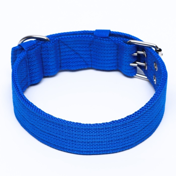 Ошейник четырехслойный, 64 х 4 см, ОШ 50-58 см, полиэстер, синий