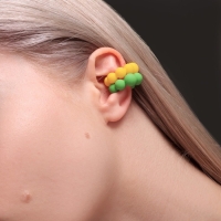 Серьги «Каффы» набор 2 шт, сферы, цвет зёлено-жёлтый Серьги «Каффы» набор 2 шт, сферы, цвет зёлено-жёлтый