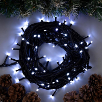 Гирлянда «Нить» 10 м, IP44, УМС, тёмная нить, 100 LED, свечение белое, мерцание белым, 220 В Гирлянда «Нить» 10 м, IP44, УМС, тёмная нить, 100 LED, свечение белое, мерцание белым, 220 В