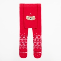 Новый год.Колготки Крошка Я "Мишка", красный, рост 68-74 см Новый год.Колготки Крошка Я "Мишка", красный, рост 68-74 см