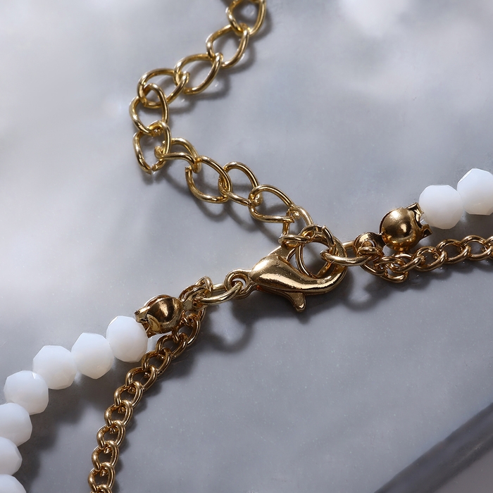 Браслет на ногу &laquo;Хвост&raquo; русалки, цвет белый в золоте, 28,5 см