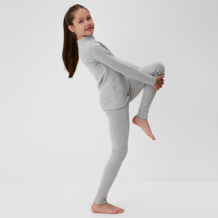 Термобелье для девочки (лонгслив, легинсы) цвет серый меланж, рост 134 Термобелье для девочки (лонгслив, легинсы) цвет серый меланж, рост 134