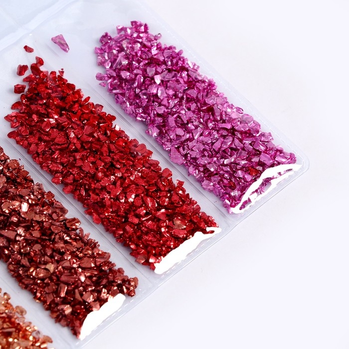 Крошка стеклянная для эпоксидной смолы, набор 6 цветов, вес 1 цвета &mdash; 5 г