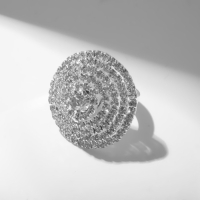 Кольцо «Лёд» круг, цвет белый в серебре, безразмерное Кольцо «Лёд» круг, цвет белый в серебре, безразмерное