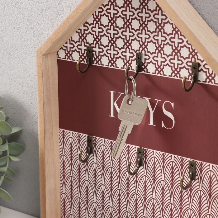 Крючки декоративные дерево Крючки декоративные дерево "Узоры" коричневый 5х22х30 см