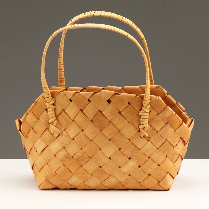 Корзина плетеная, 29 x 13 x H12/17/31 см, медовая, секвойя Корзина плетеная, 29 x 13 x H12/17/31 см, медовая, секвойя