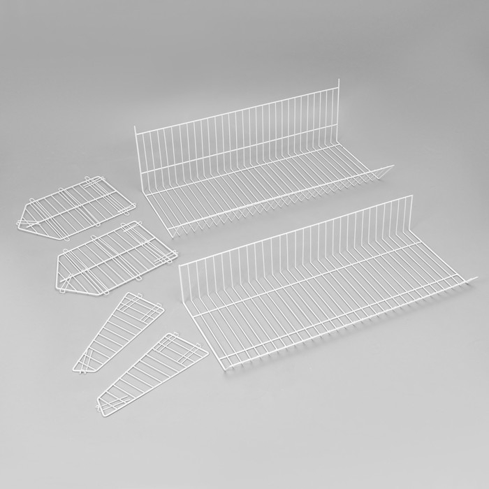 Накопитель разборный на колесах, 5 корзин, 90&times;43&times;147 см, цвет белый