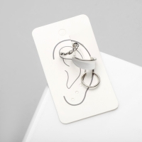 Серьги &laquo;Каффы&raquo; манжеты, набор 3 шт., цвет серебро