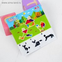 Головоломка &laquo;Танграм&raquo;, в коробочке, книжка со схемами, 11&times;11&times;2 см